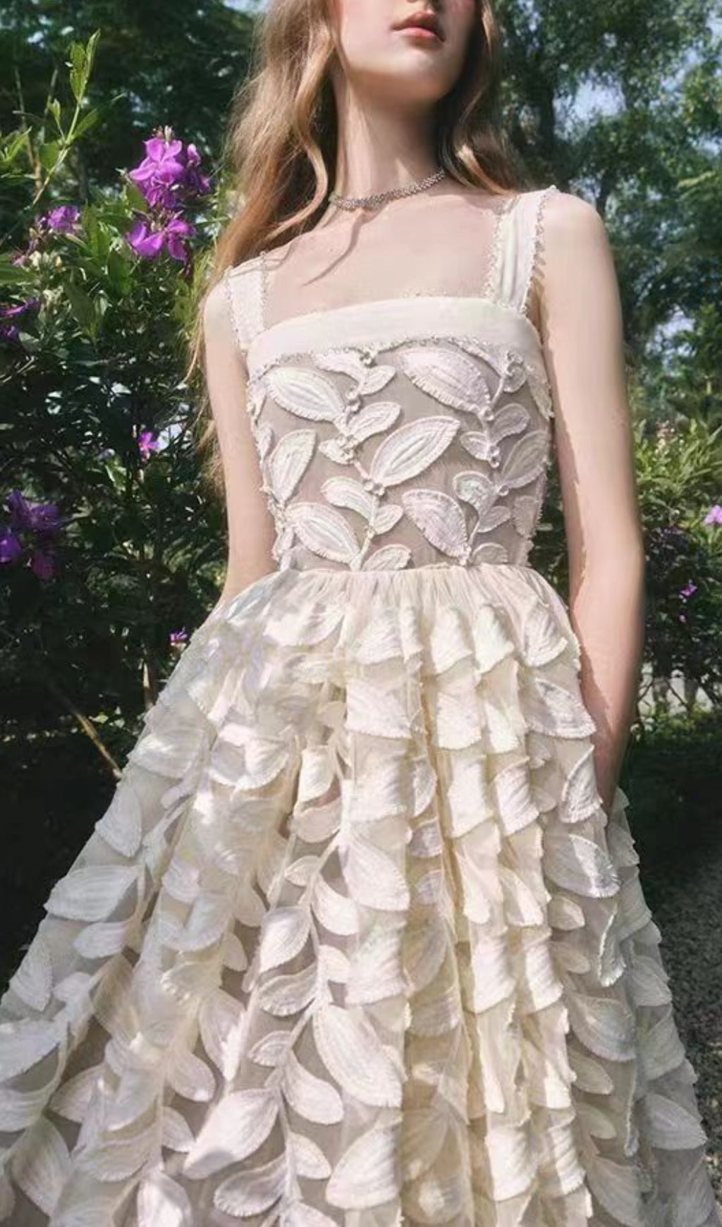 Albia White Embellished Midi Dress Flowering Girl