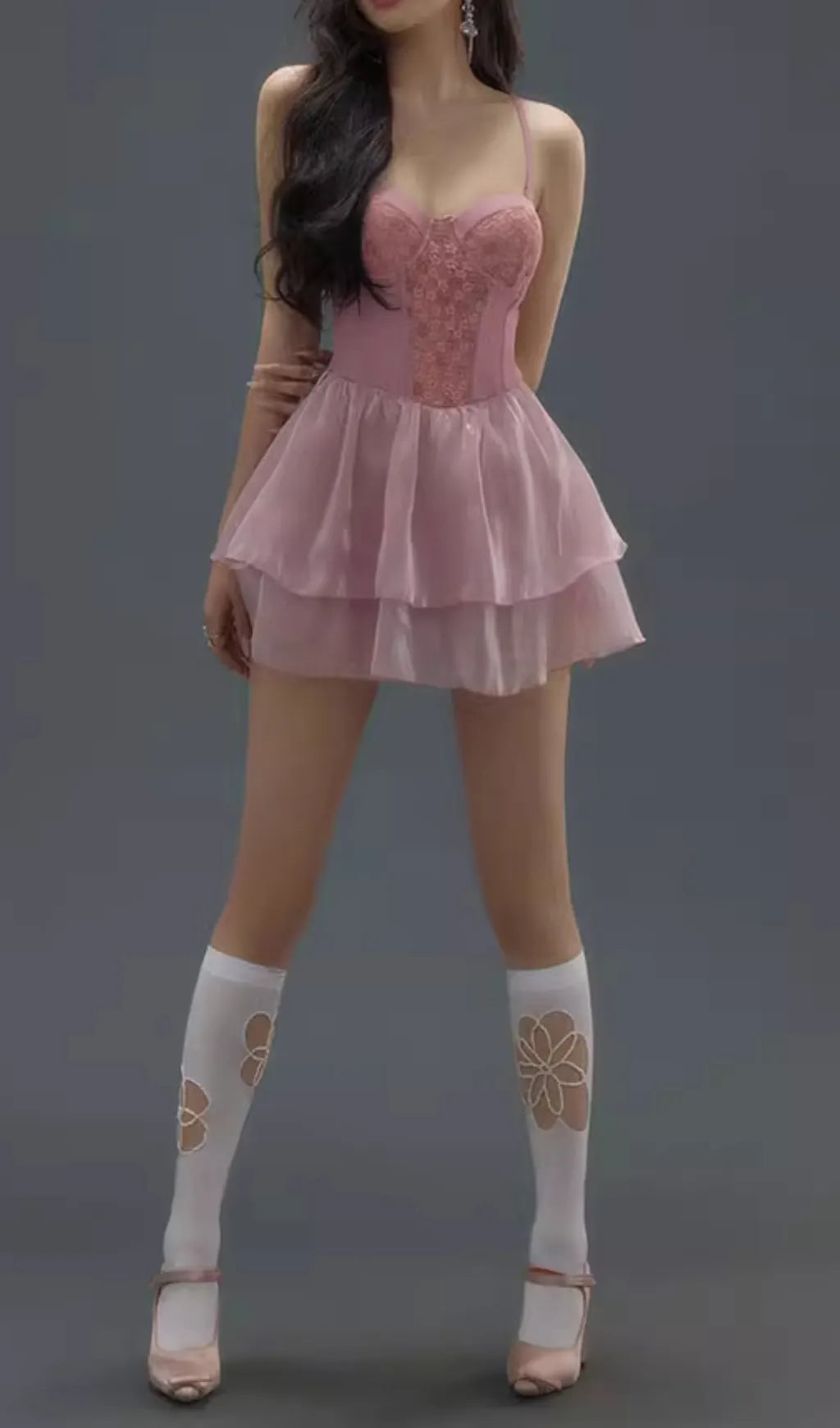 Danika Pink Floral Dress Swimsuit Flowering Girl