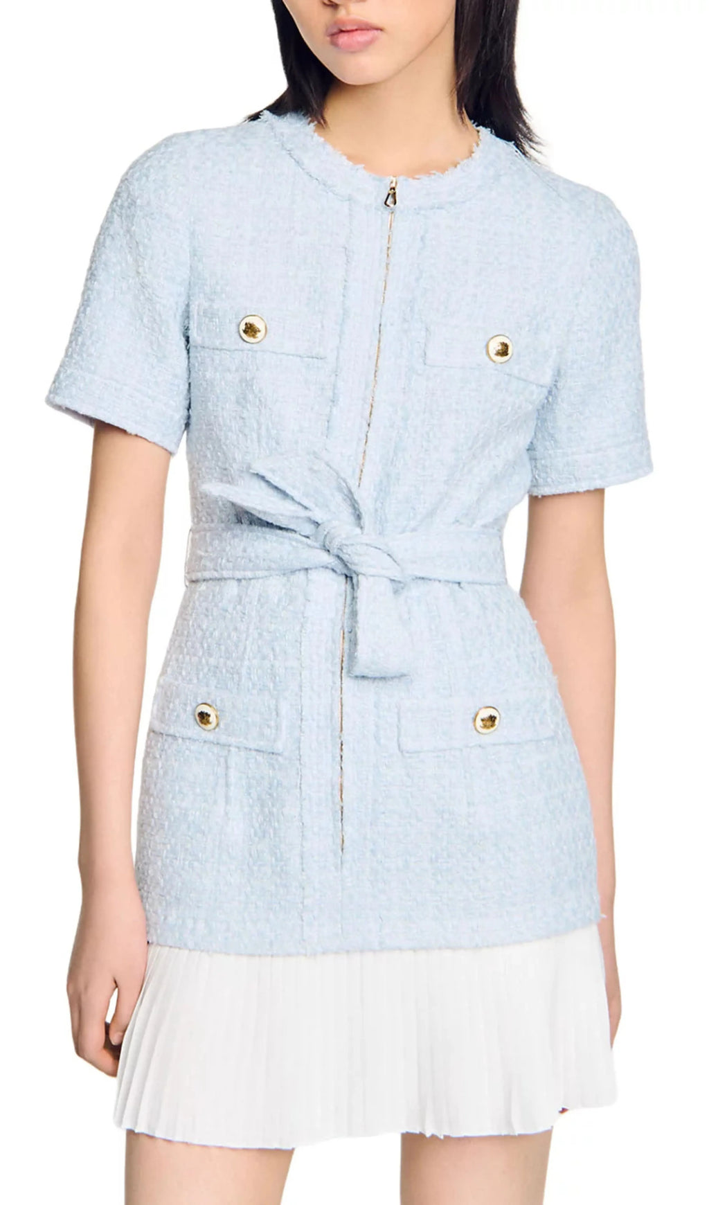 Short Tweed Dress Flowering Girl