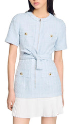 Short Tweed Dress Flowering Girl
