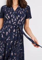 Ennis Lace midi Dress in navy Flowering Girl