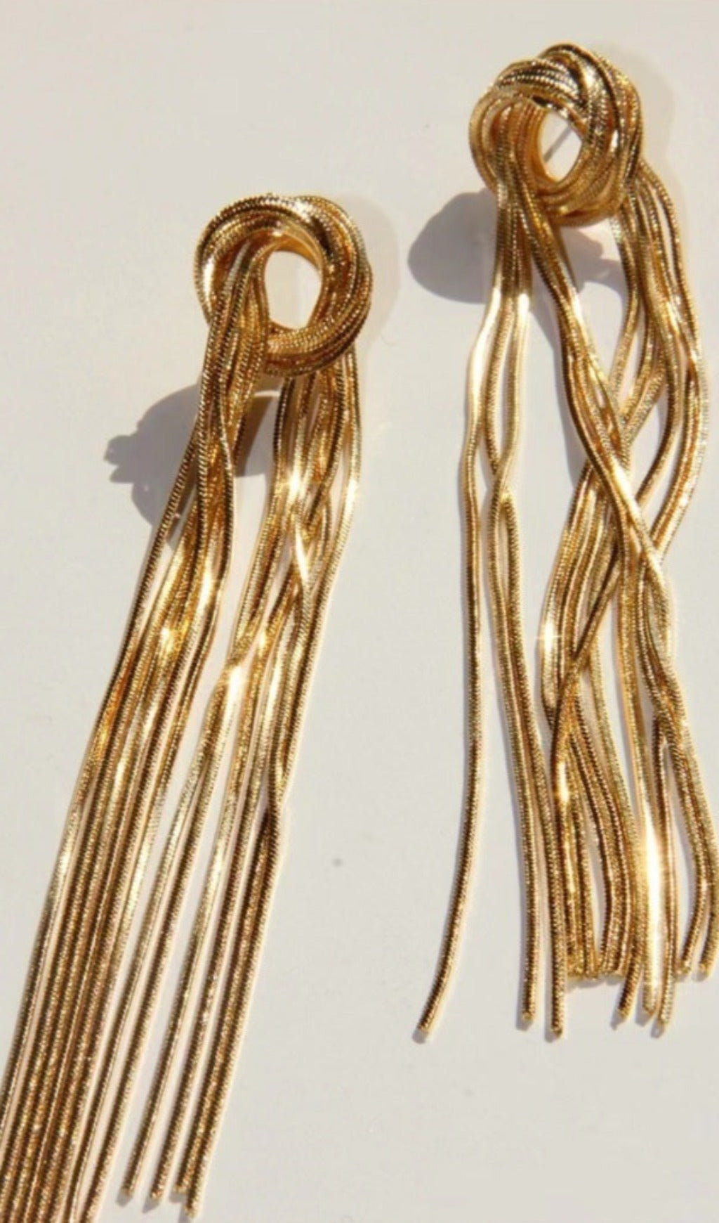 Gold Tied Tassel Earrings Flowering Girl