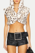 Alitzel Leopard Faux Fur Top Flowering Girl