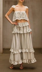 Relythic Ruffle Lace Skirt Set Flowering Girl