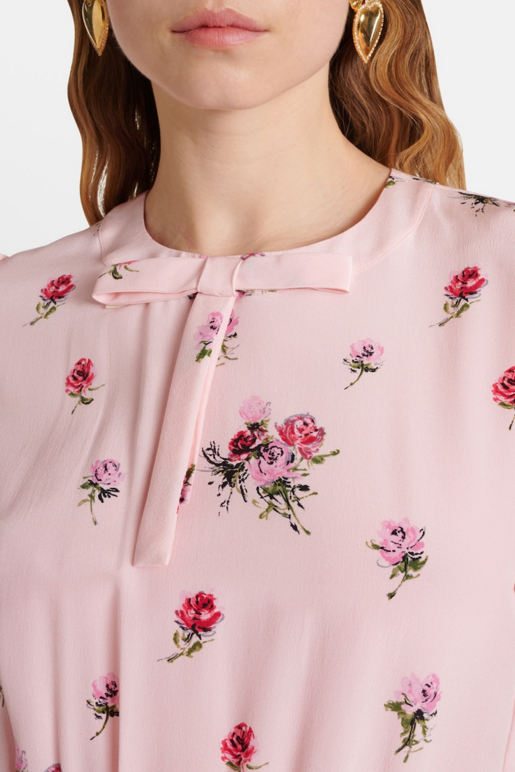 Jutalak Rose Print Pleated Midi Dress Flowering Girl