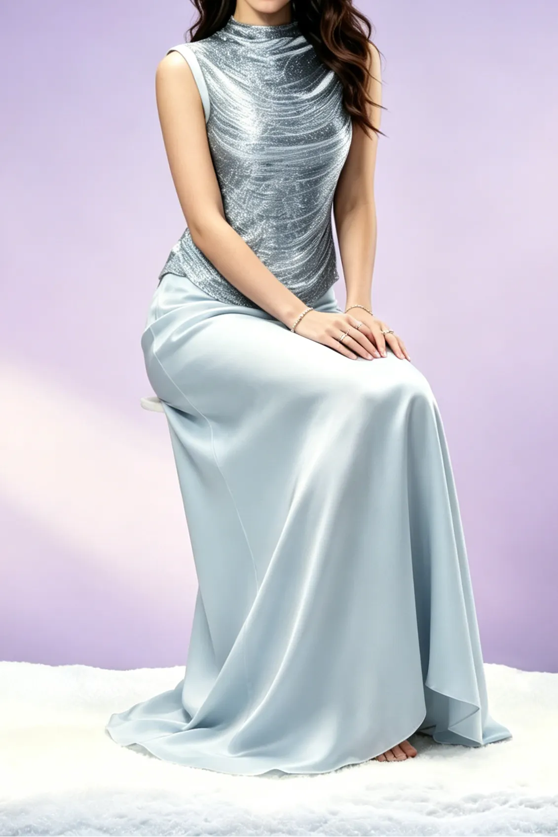 Malkia Blue Tassel Two-Piece Set Flowering Girl