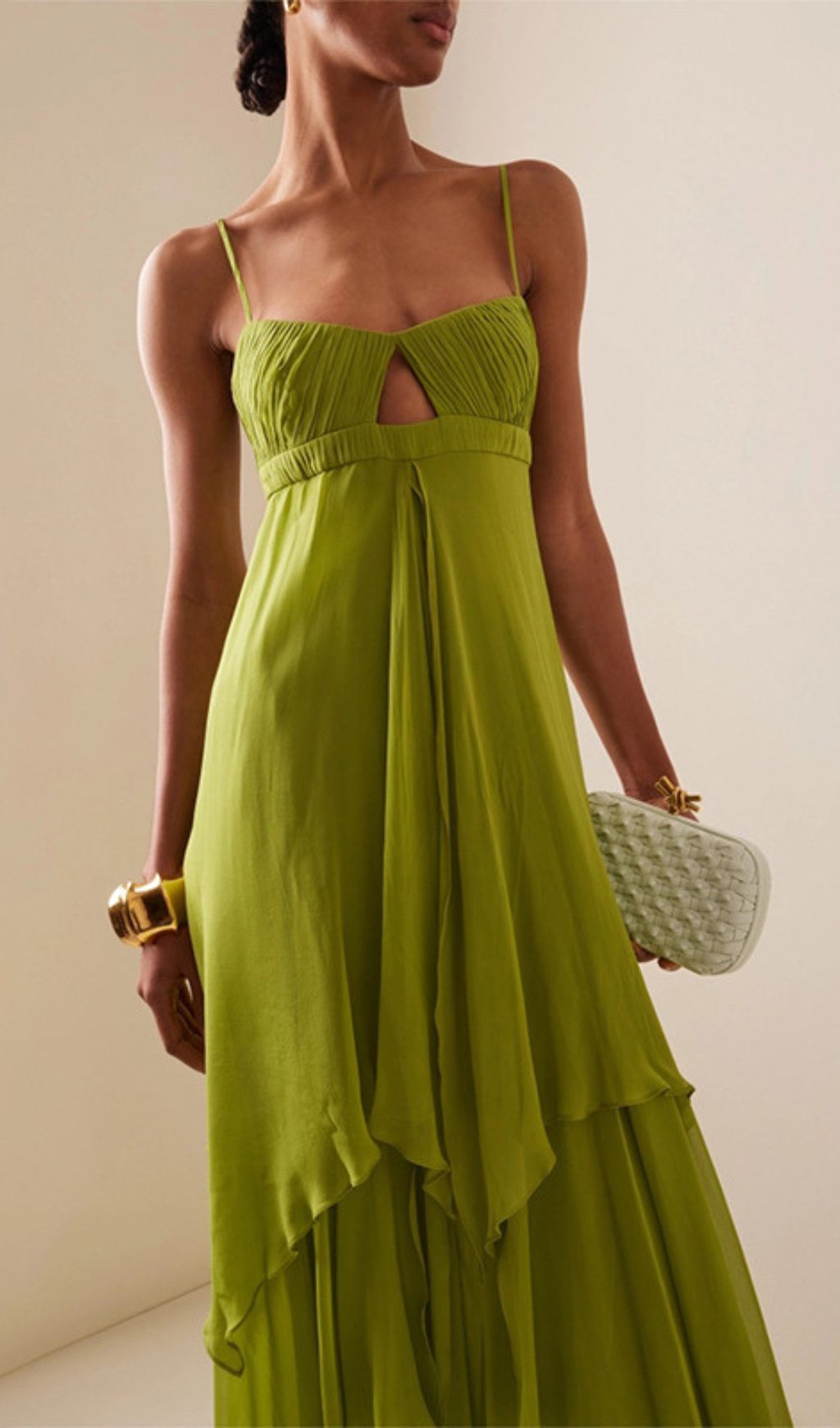 Emmalia Green Irregular Hem Maxi Dress Flowering Girl
