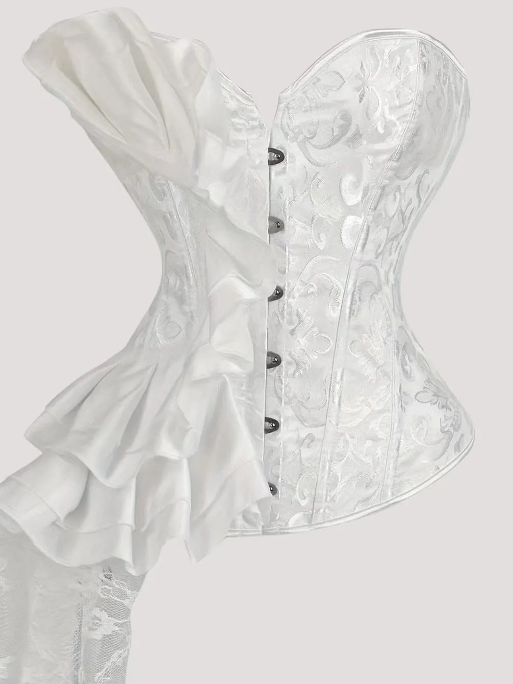 Retro Satin Strapless Corset Top Flowering Girl