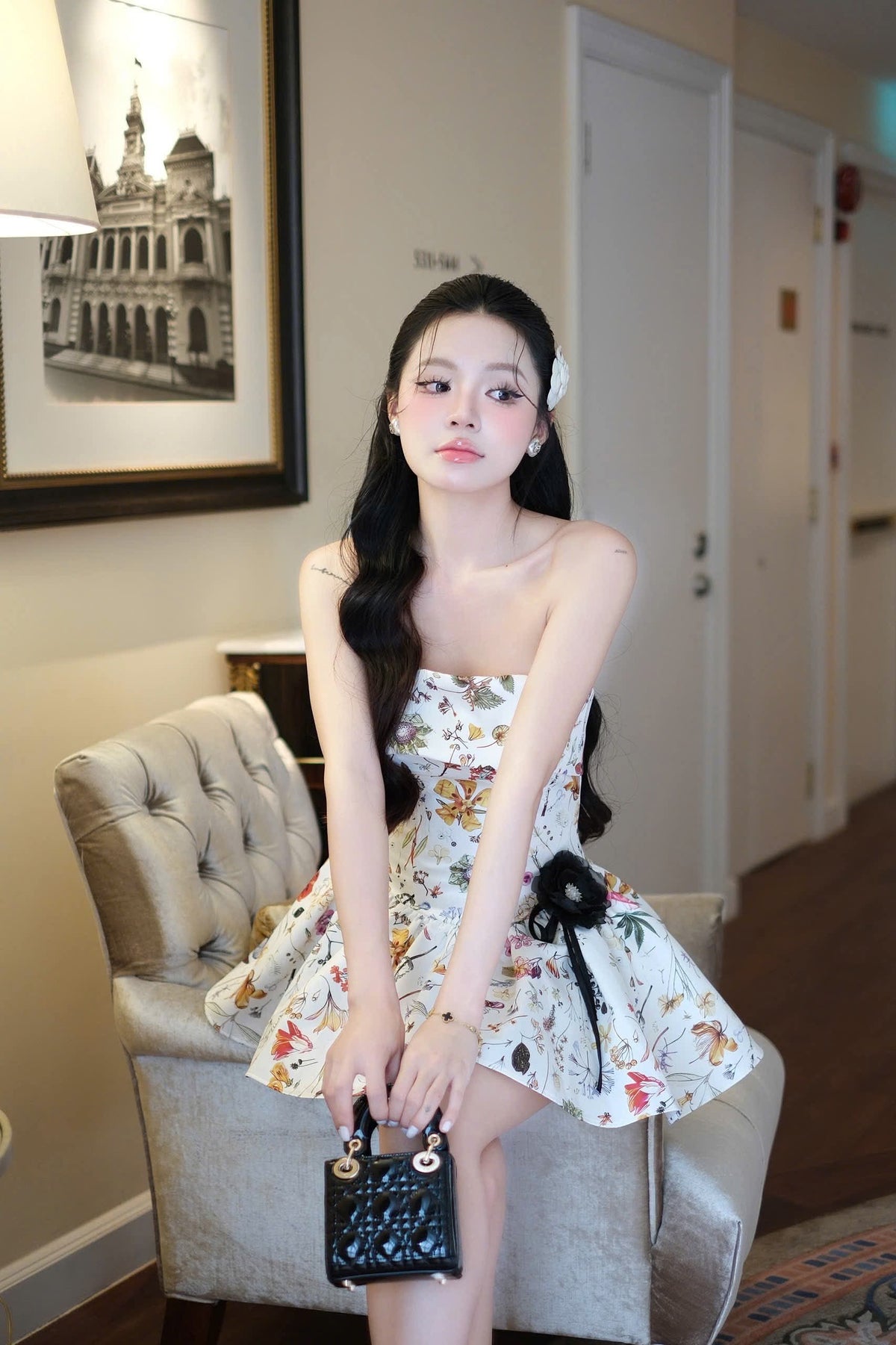 Lumi Strapless Mini Dress Flowering Girl