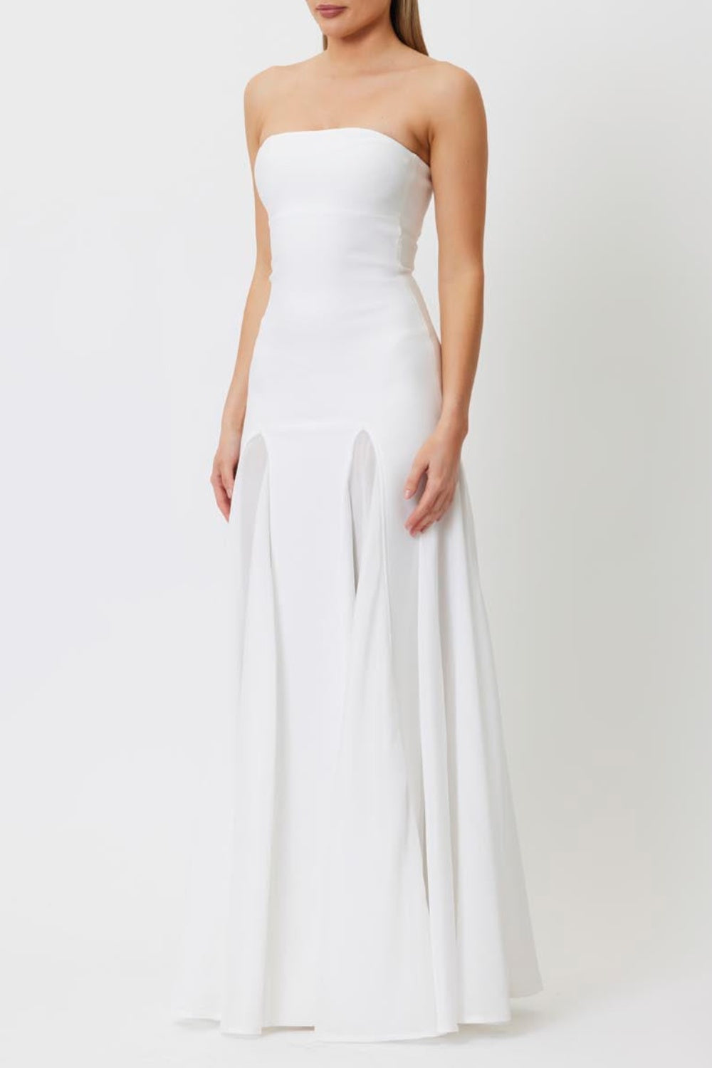 Dimiya Strapless Mesh Maxi Bandage Dress Flowering Girl