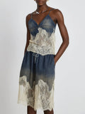 Denim & Lace Cami Top & Capri Pants Two Piece Set Flowering Girl