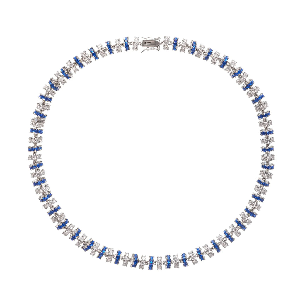 Sandrine Blue Crystal-Embellished Necklace Flowering Girl