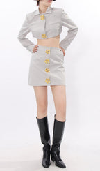 Idriya Grey Two-Piece Set Flowering Girl