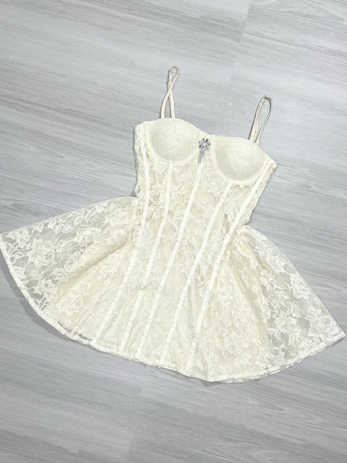 Camilla Corset Lace Mini Dress Flowering Girl