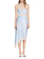 Asymmetric Satin Skirt Flowering Girl