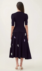 Delphine butterfly ribbed-knit top & skirt matching set Flowering Girl