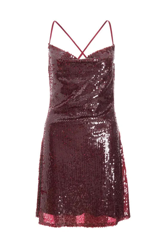 stephanie wine sequin mini dress Flowering Girl