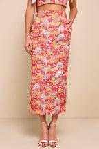 Pink Multi Metallic Tie-Strap Two-Piece Midi Dress Flowering Girl