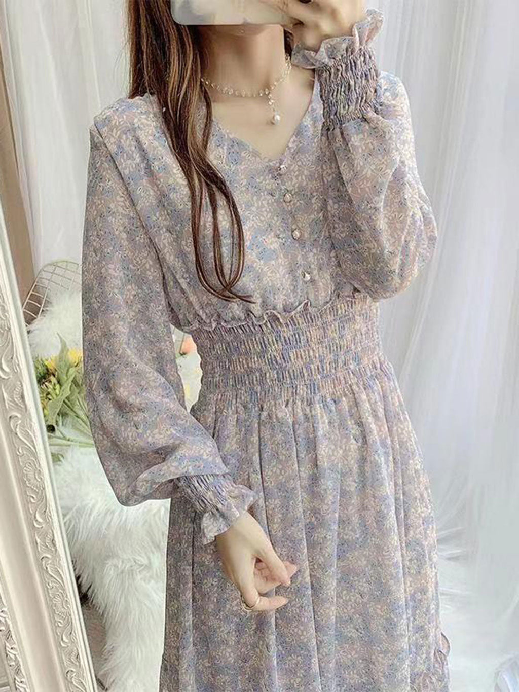 Janet Classic Floral Ruffle Chiffon Dress-Yellow Flowering Girl