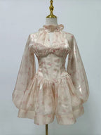 Madilynn Floral Corset Long Sleeve Mini Dress Flowering Girl