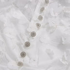 Itzayana White Flower Embellished Long Sleeve Midi Dress Flowering Girl