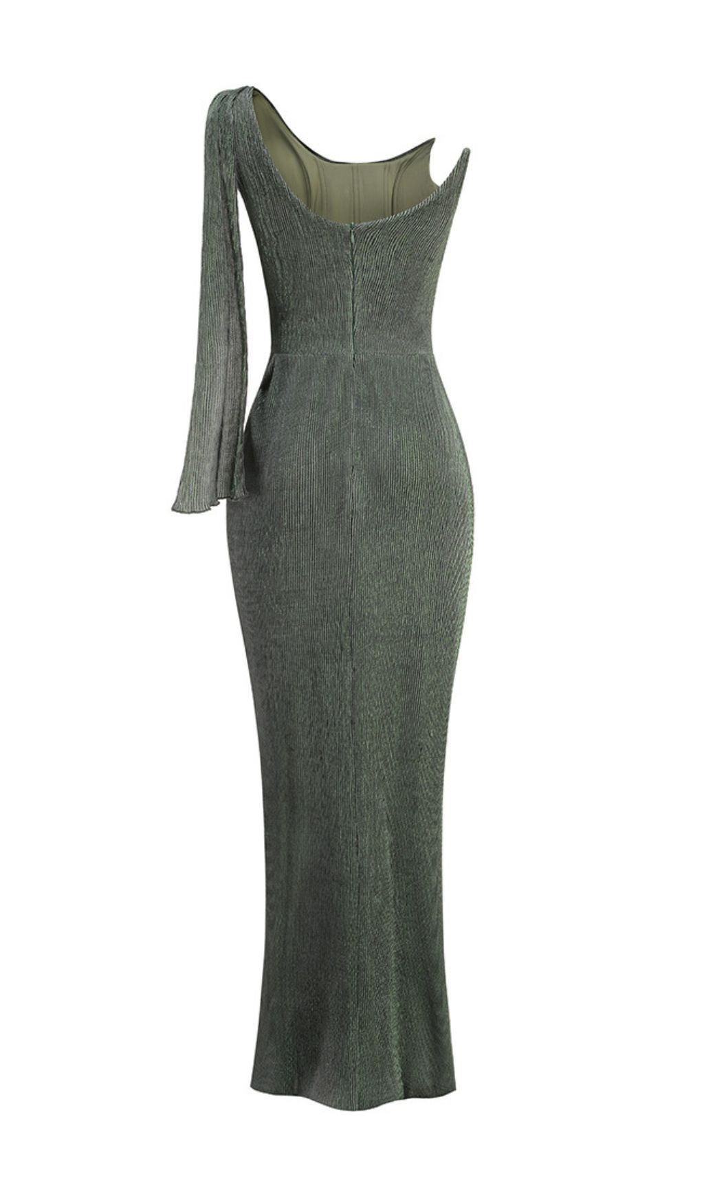 Jenae Olive One-Shoulder Maxi Dress Flowering Girl
