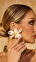 Bexiron Rhinestone Flower Earrings Flowering Girl