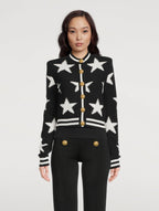 Star Jacquard black Cardigan Flowering Girl