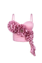 Flower Tassel Fishbone Corset In Pink Flowering Girl