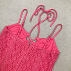Bakwina Pink Pearl Sequin Lace Up Maxi Dress Flowering Girl