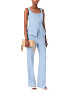 Pigalue Pleated Suit Pants Flowering Girl