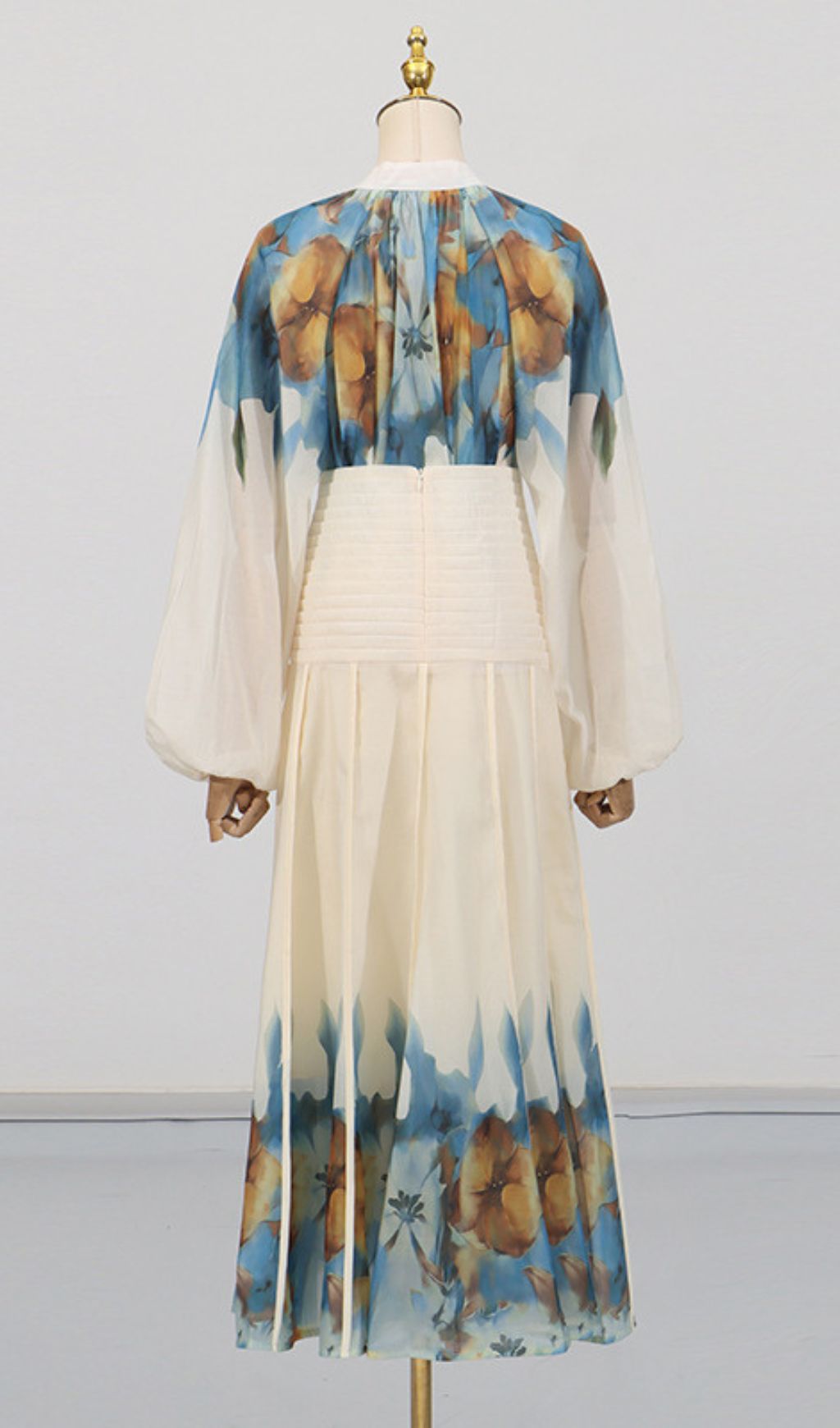 Gerda Flower Printed Long Sleeve Shirt & Skirt Set Flowering Girl