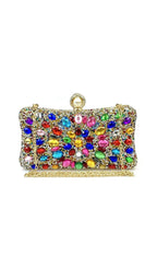 Multi Rhinestone Crystal Clutch Flowering Girl