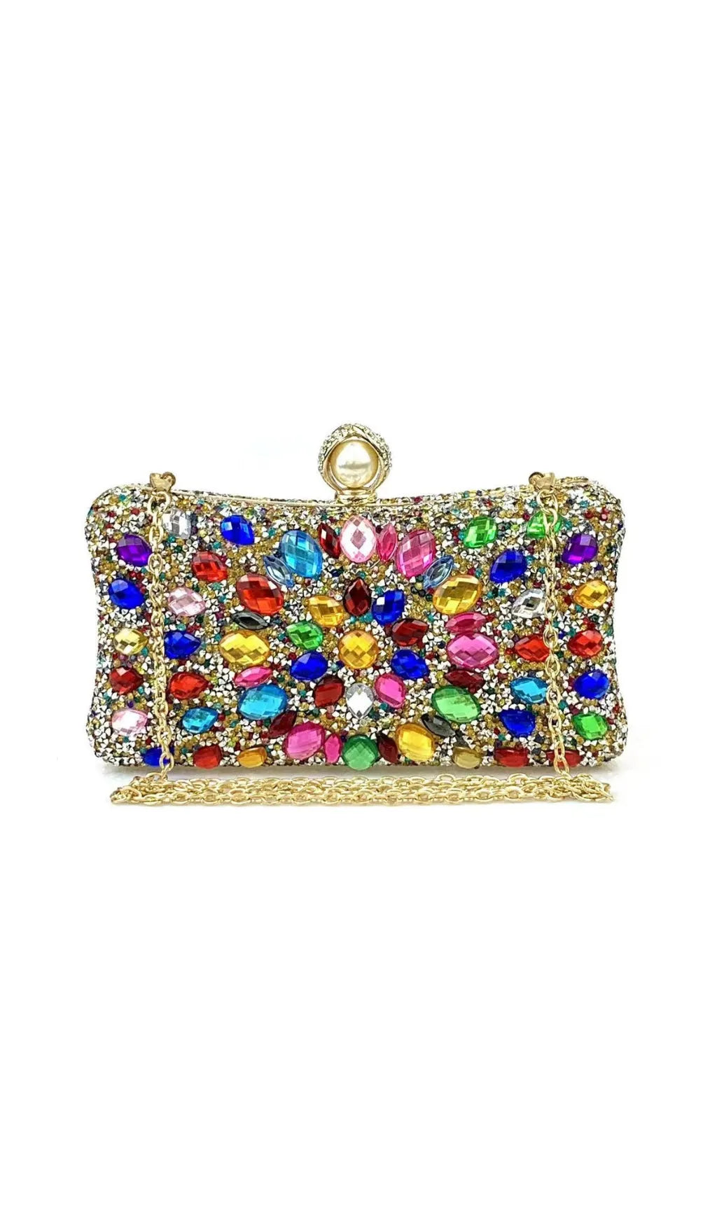 Multi Rhinestone Crystal Clutch Flowering Girl