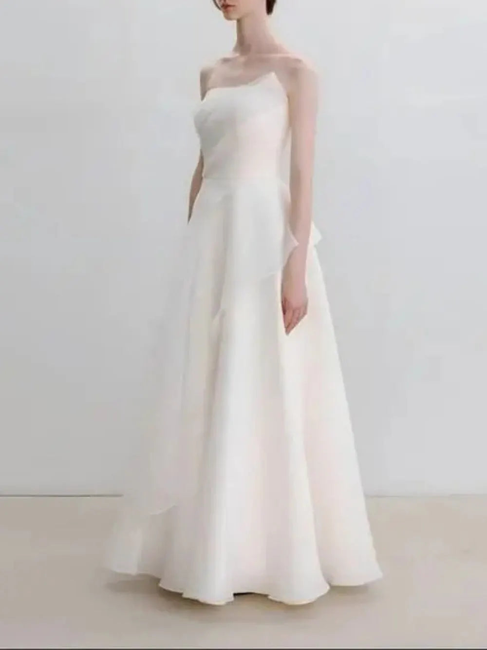 Lyuba Black French Lightweight High-End Strapless Slim Fit Simple Maxi Dress Flowering Girl