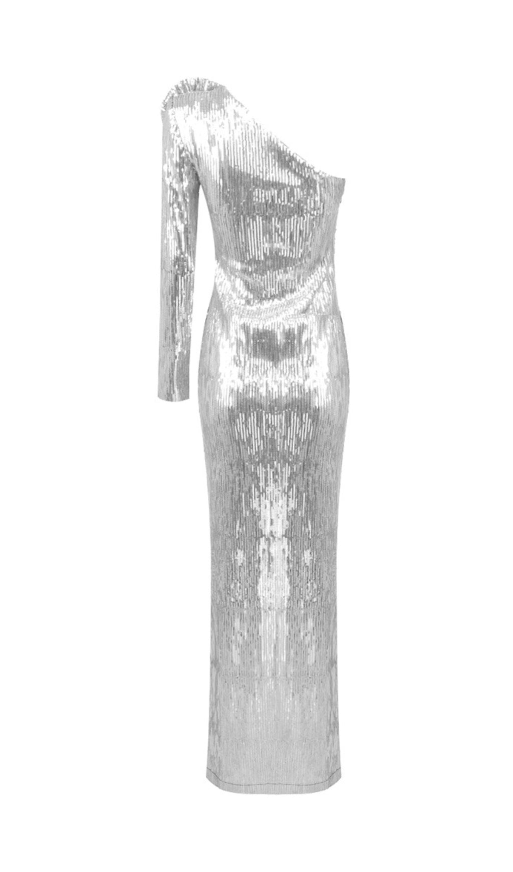 Charlot Silver Sequin Flower Maxi Dress Flowering Girl
