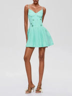 Gabby Spaghetti Pleated Mini Dress Flowering Girl