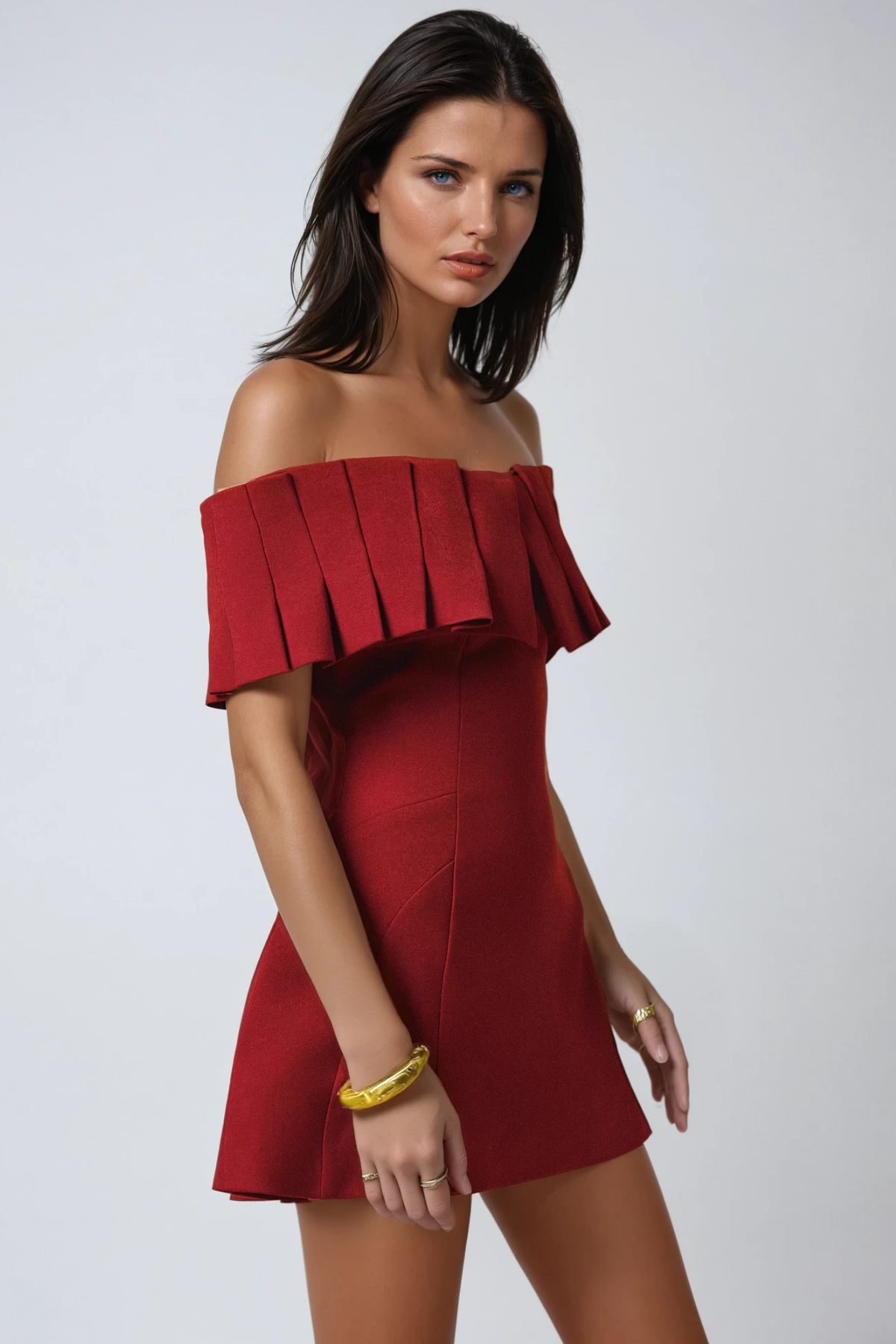 Braam Strapless Ruch Mini Dress Flowering Girl