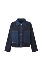 Denim Detail Cardigan Flowering Girl
