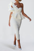 Luysa One Shoulder Asymmetry Midi Set Flowering Girl