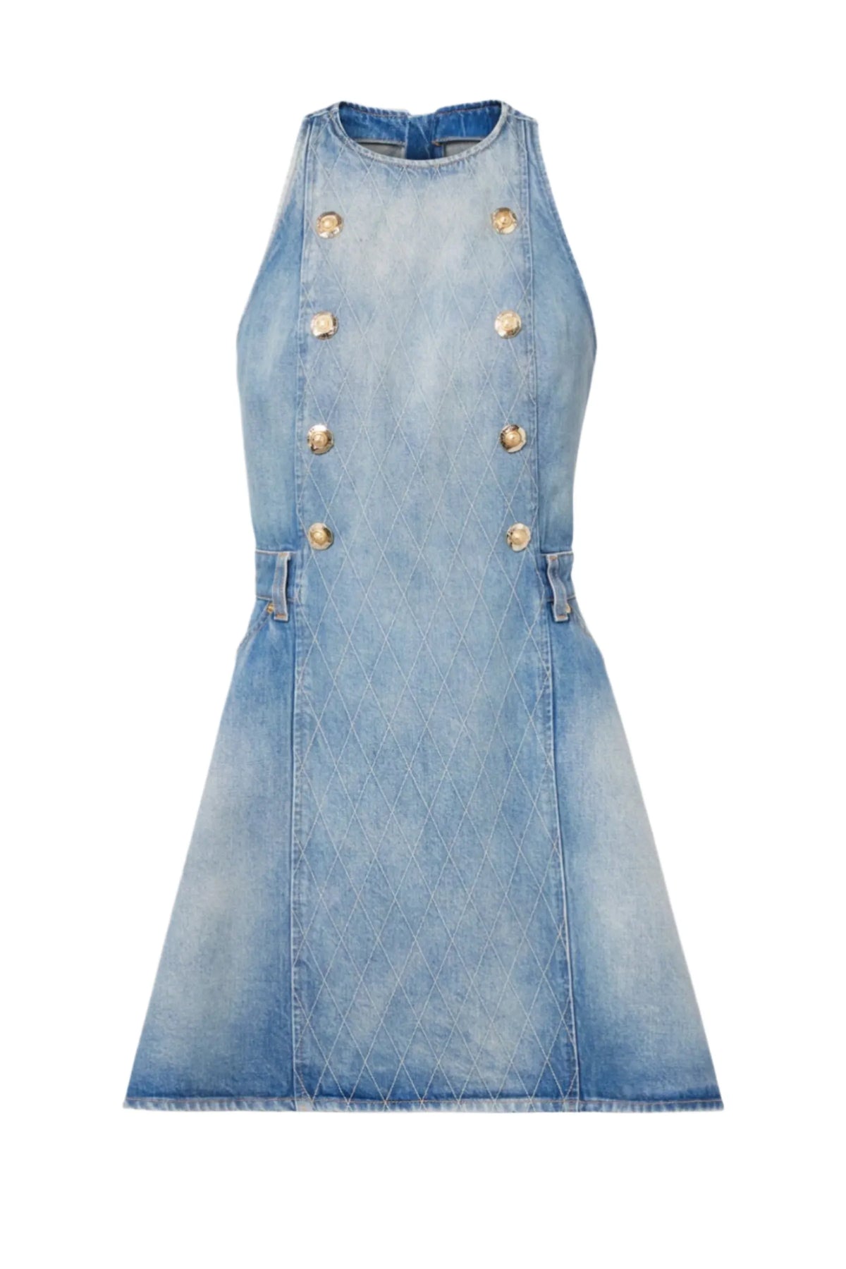 Penaza Denim Sleeveless Flared Mini Dress Flowering Girl