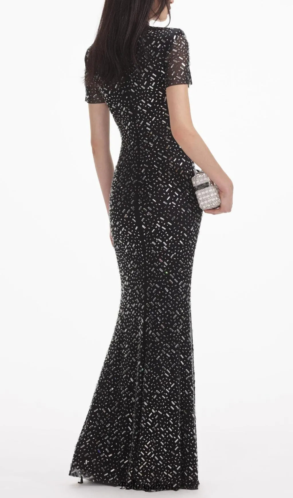 tiffany Crystal embellished Maxi Dress in black Flowering Girl