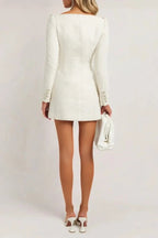 Stephanie White Boucle Blazer Mini Dress Flowering Girl