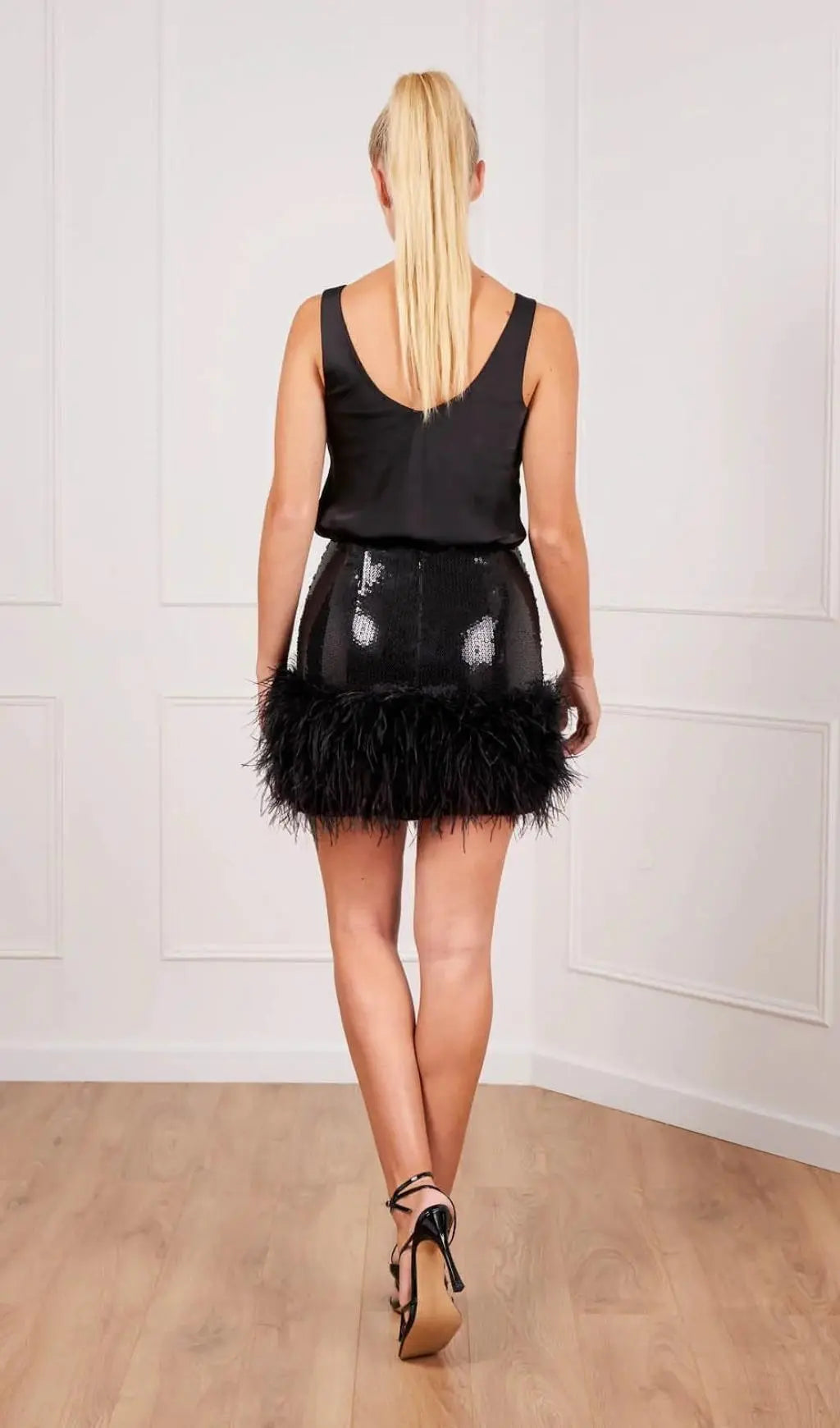 Sequin Feather Mini Skirt Flowering Girl