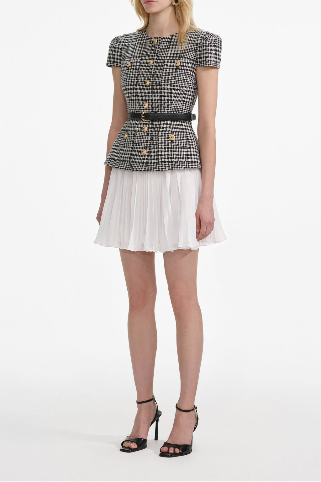 Houndstooth Mini Dress Flowering Girl