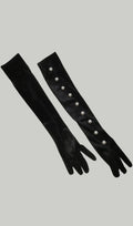 Black Pearl Embellished Gloves Flowering Girl