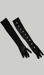 Black Pearl Embellished Gloves Flowering Girl