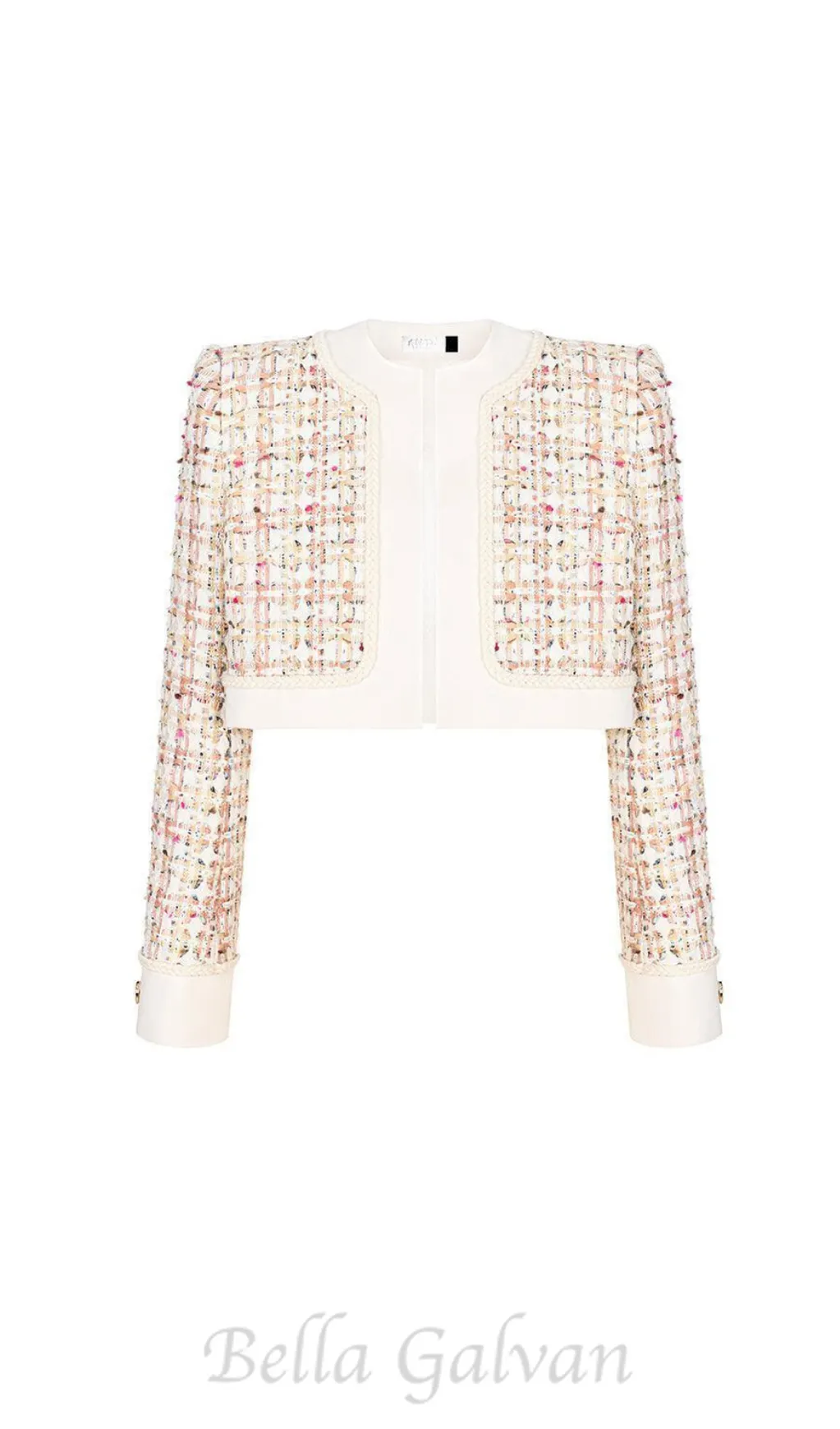 Carlin patchwork Tweed Jacket in pink Flowering Girl