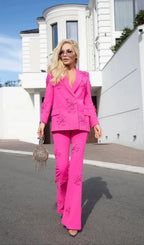 Acedia Pink Three Dimensional Floral Suit Flowering Girl