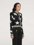 Star Jacquard black Cardigan Flowering Girl